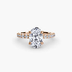 Hidden Halo Ring with Pavé sides