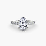 Hidden Halo Ring with Pavé sides