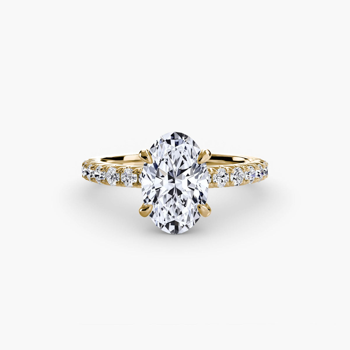 Hidden Halo Ring with Pavé sides