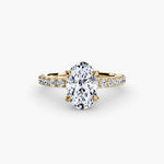 Hidden Halo Ring with Pavé sides