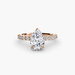 Hidden Halo Ring with Pavé sides
