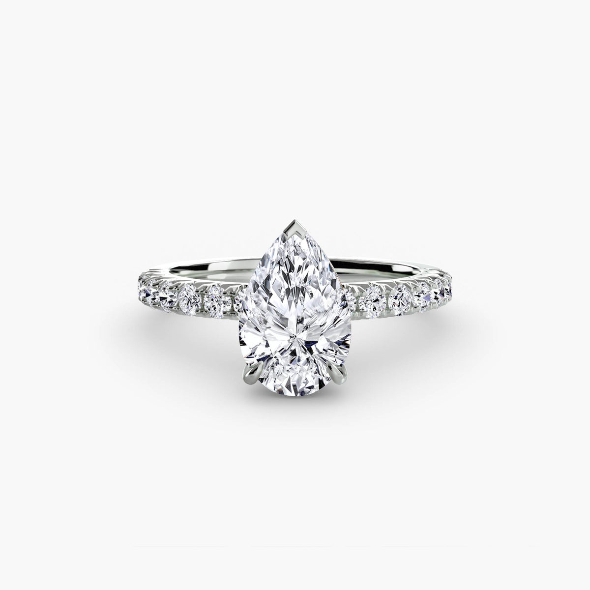 Hidden Halo Ring with Pavé sides