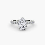 Hidden Halo Ring with Pavé sides