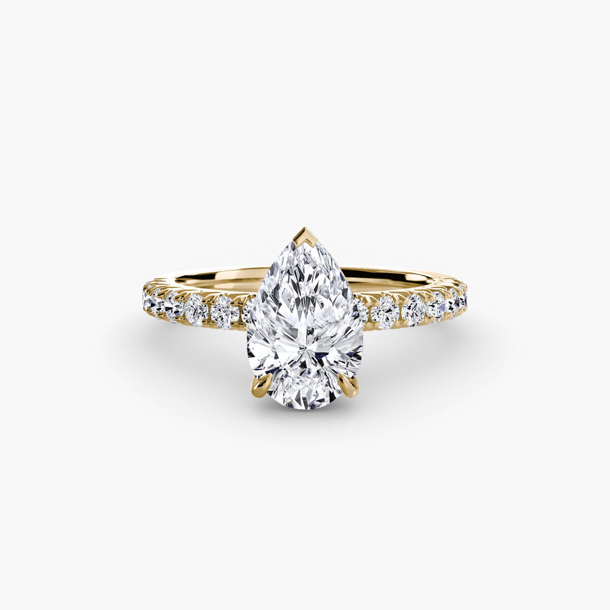 Hidden Halo Ring with Pavé sides
