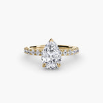 Hidden Halo Ring with Pavé sides