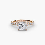 Hidden Halo Ring with Pavé sides