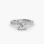 Hidden Halo Ring with Pavé sides