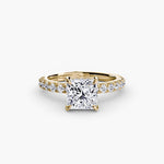 Hidden Halo Ring with Pavé sides