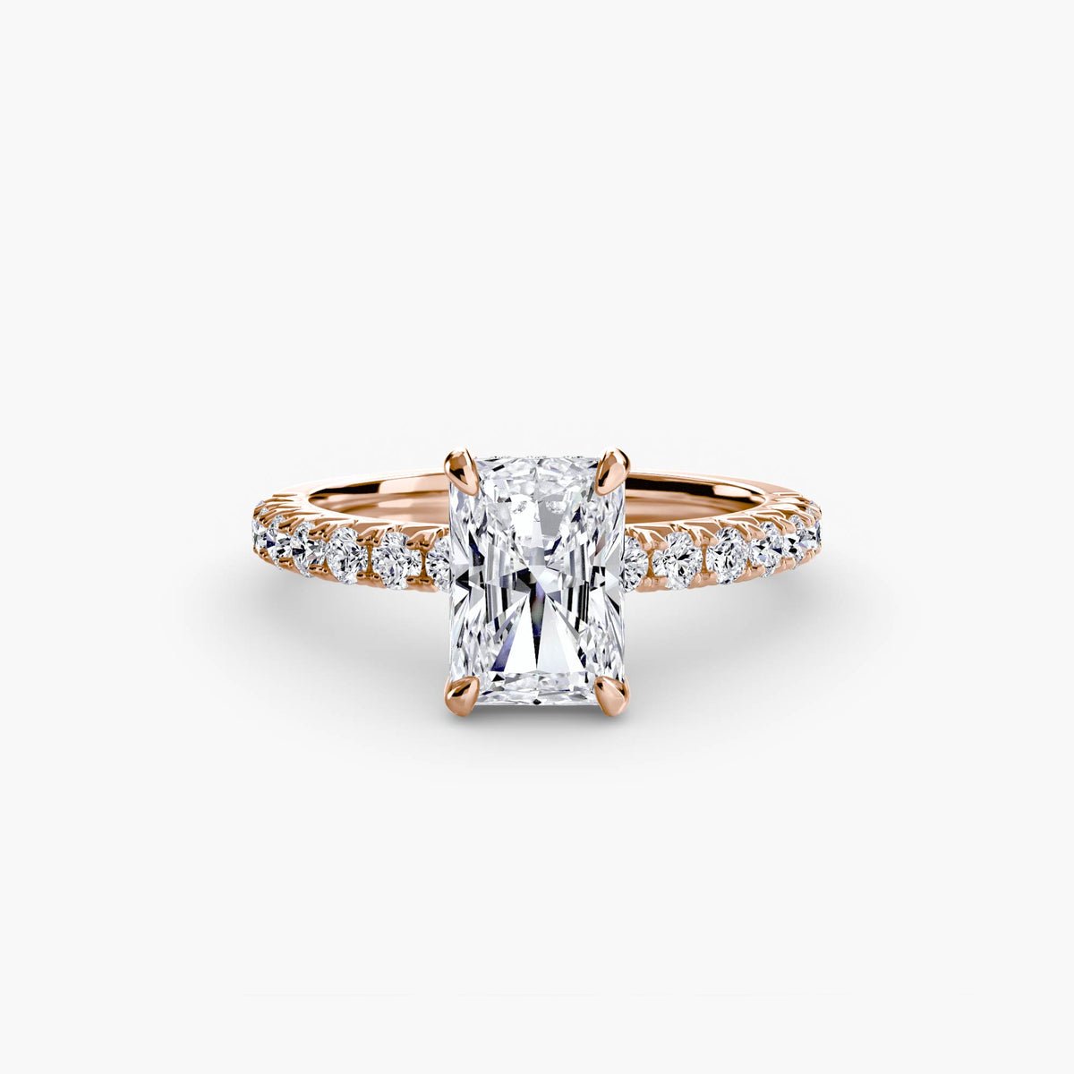 Hidden Halo Ring with Pavé sides