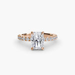 Hidden Halo Ring with Pavé sides
