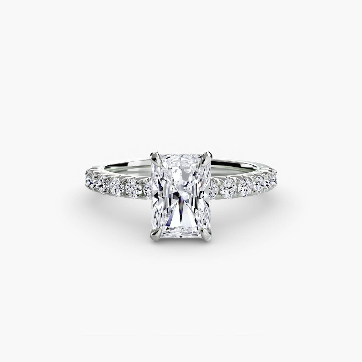 Hidden Halo Ring with Pavé sides