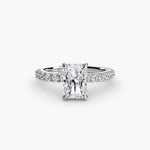 Hidden Halo Ring with Pavé sides