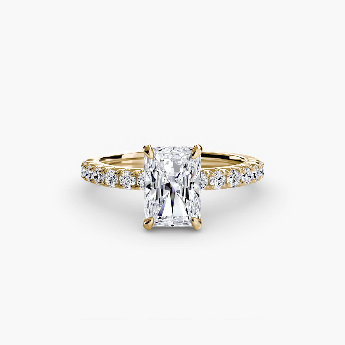 Hidden Halo Ring with Pavé sides