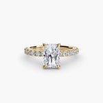 Hidden Halo Ring with Pavé sides