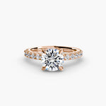 Hidden Halo Ring with Pavé sides