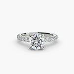 Hidden Halo Ring with Pavé sides