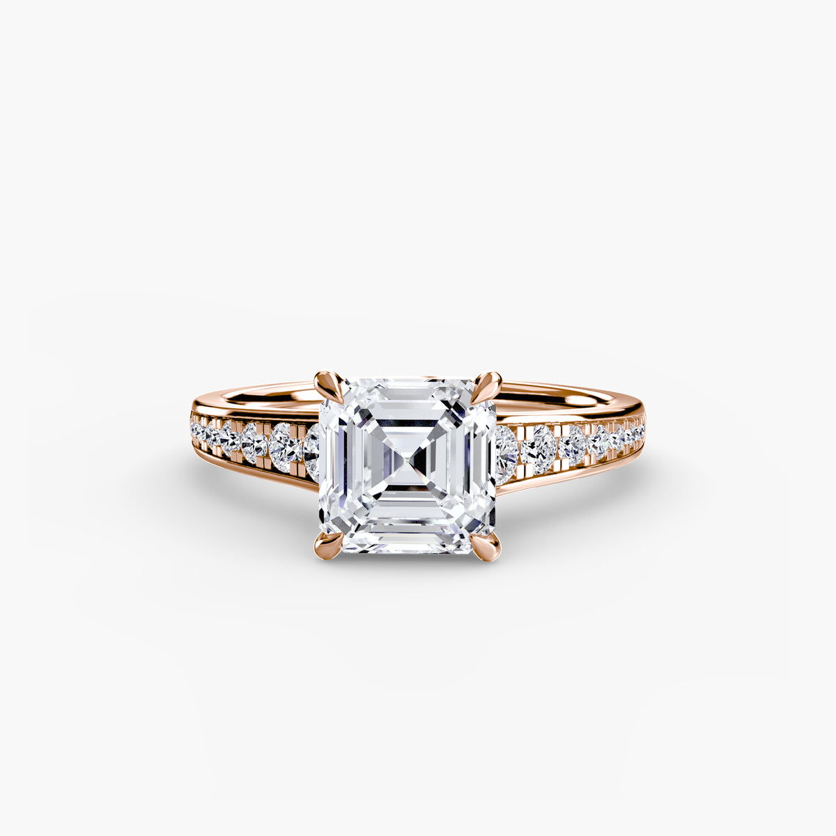 Solitaire with channel set side stones