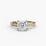 Solitaire with channel set side stones
