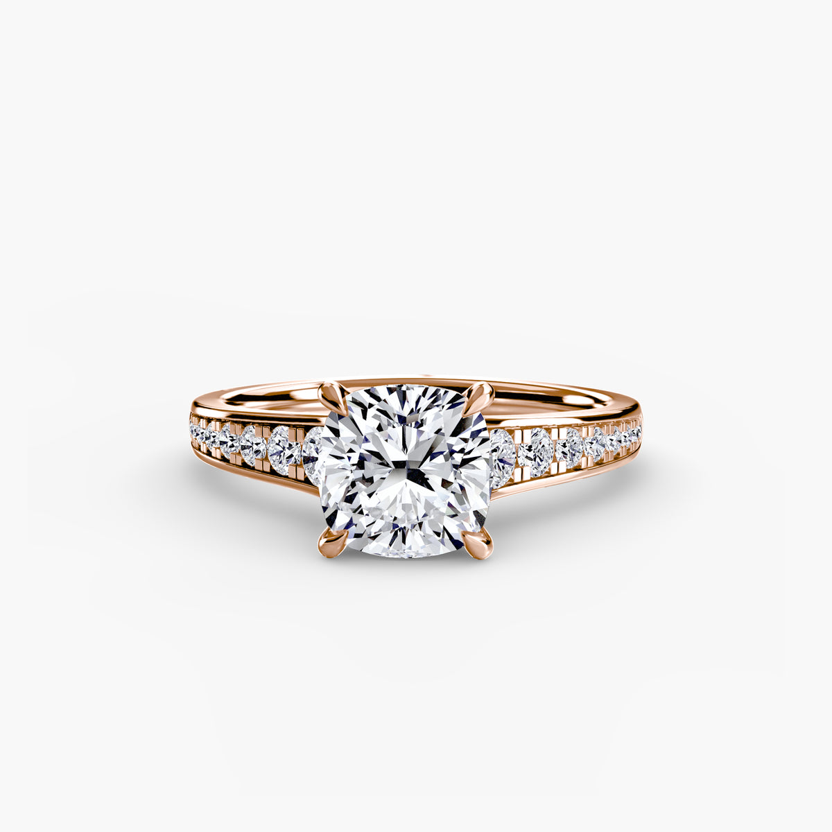Solitaire with channel set side stones