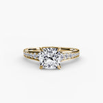 Solitaire with channel set side stones