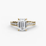Solitaire with channel set side stones