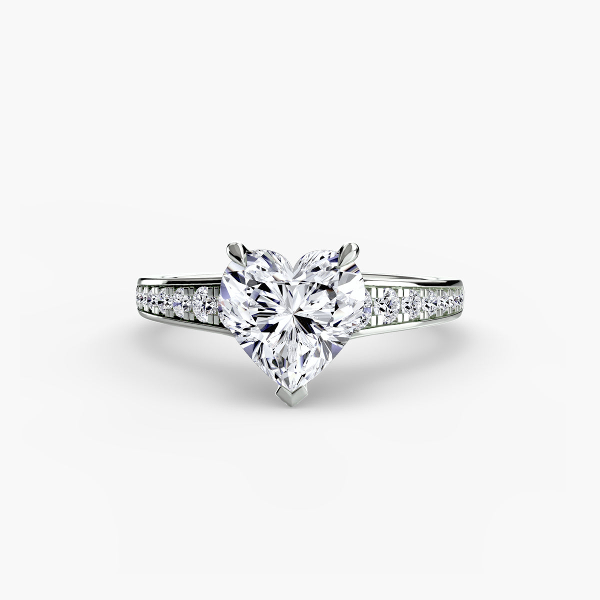 Solitaire with channel set side stones