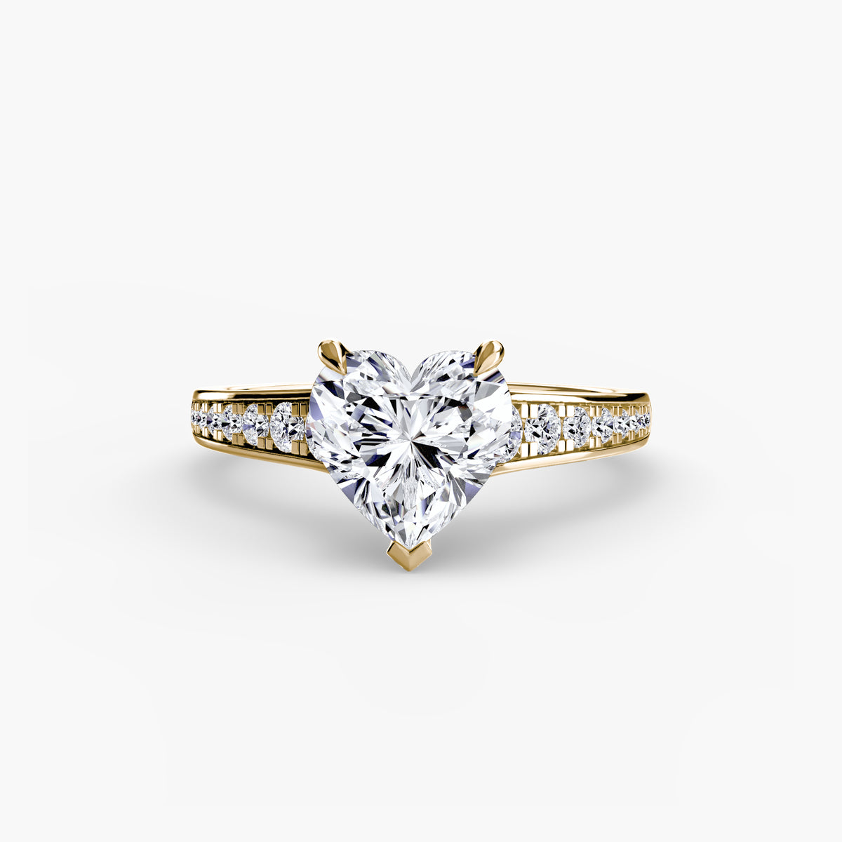 Solitaire with channel set side stones