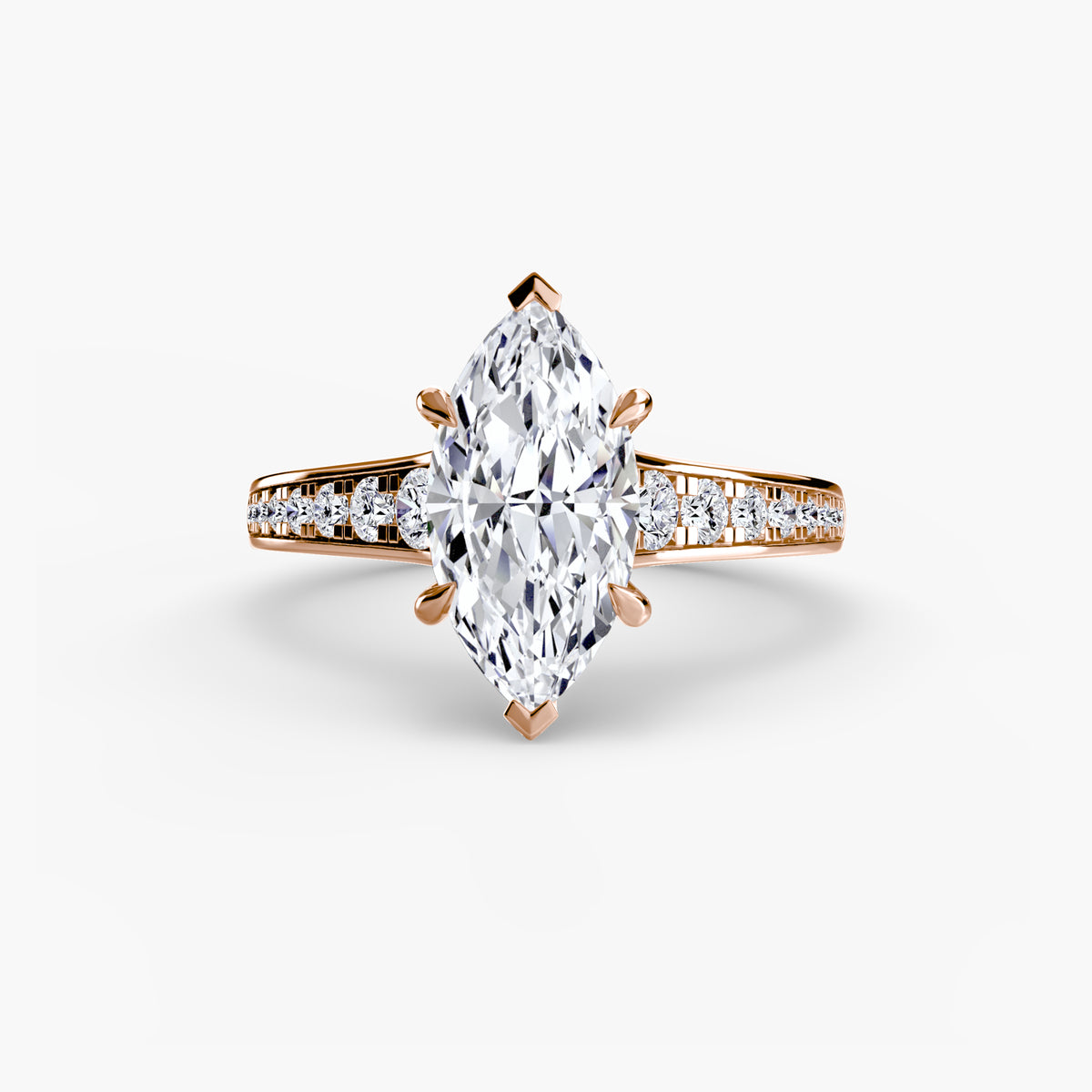 Solitaire with channel set side stones