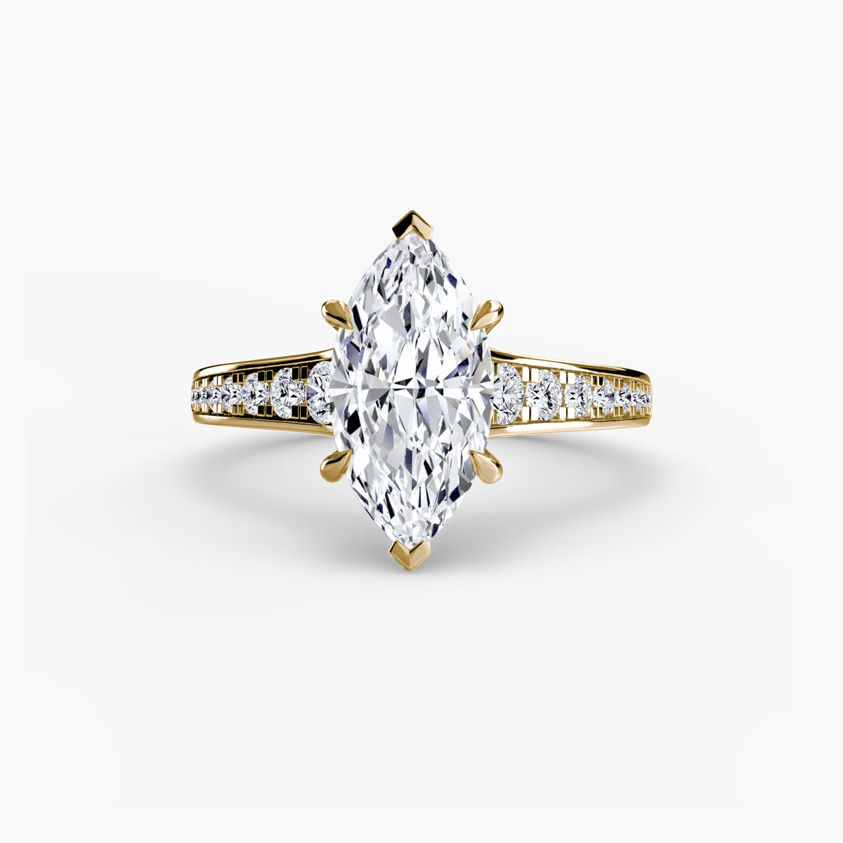 Solitaire with channel set side stones