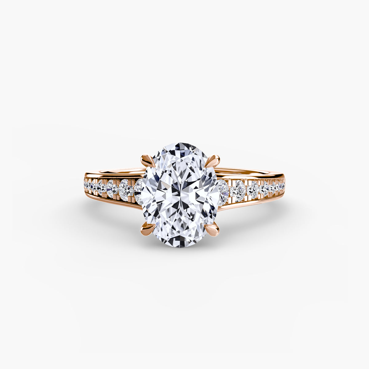 Solitaire with channel set side stones