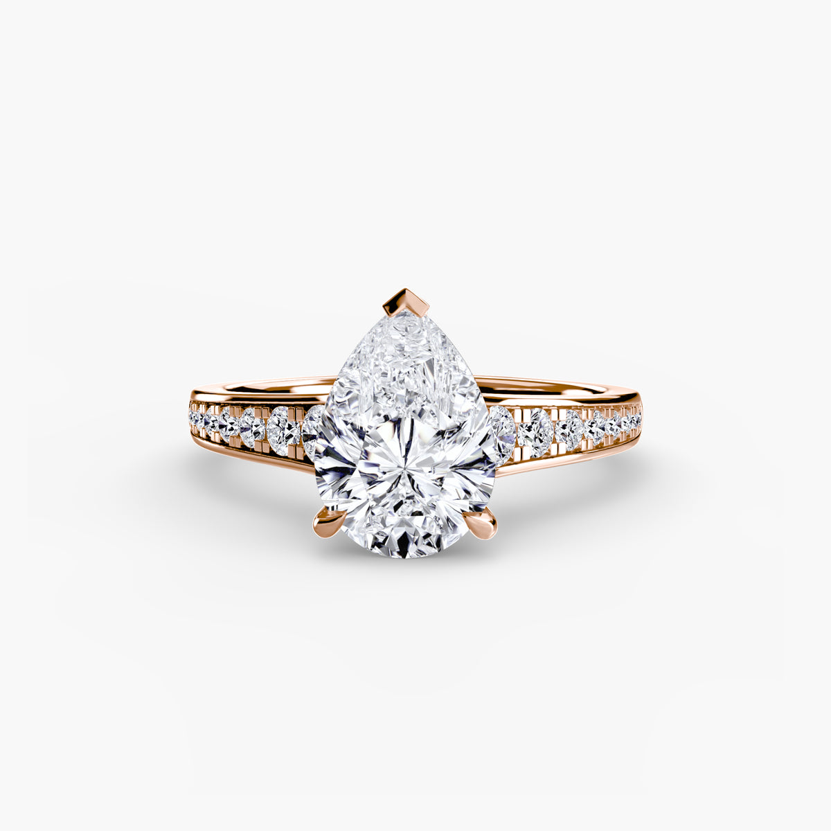 Solitaire with channel set side stones