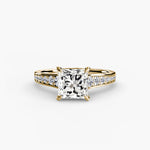 Solitaire with channel set side stones