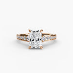 Solitaire with channel set side stones
