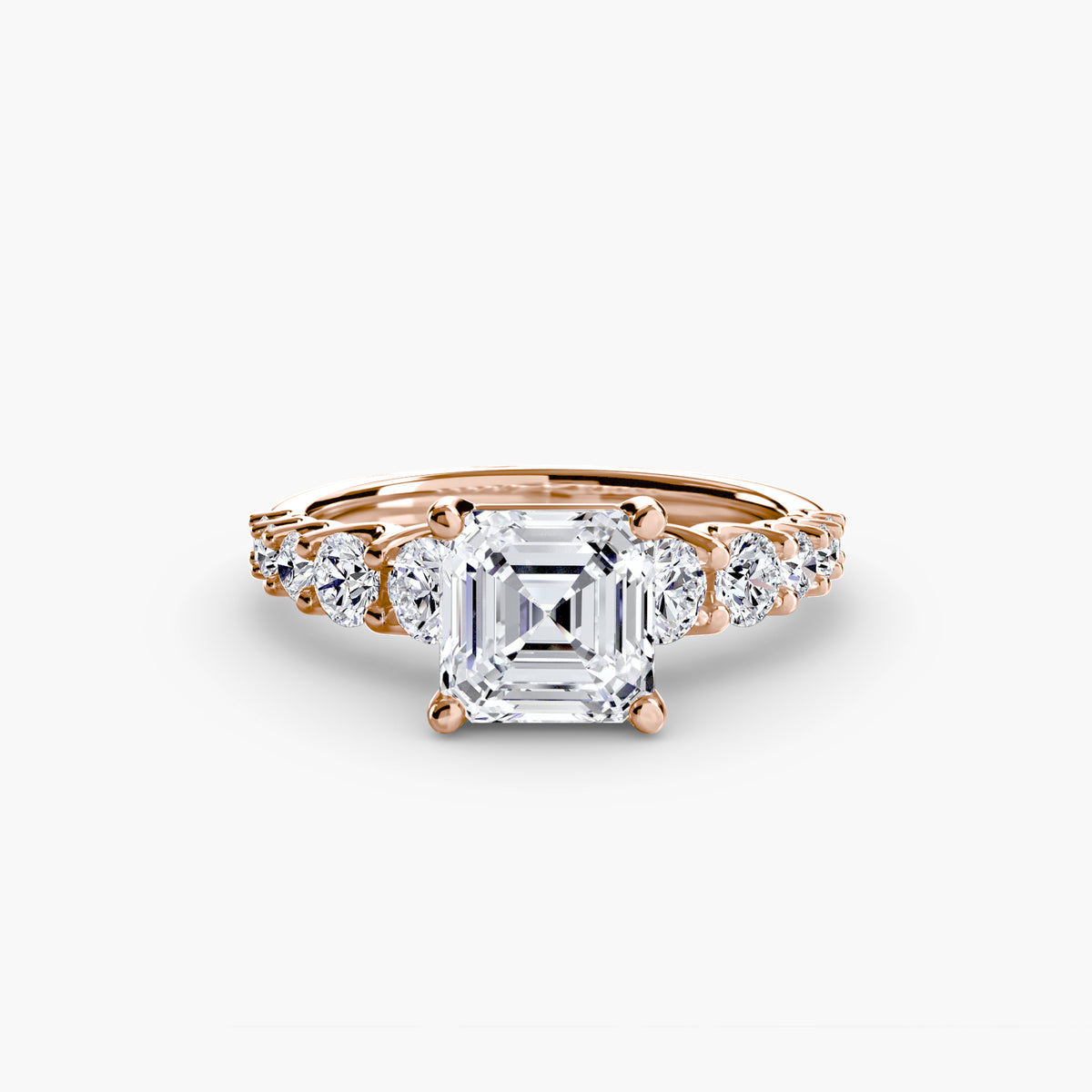 Diamond Solitaire with Graduated Accent shoulders