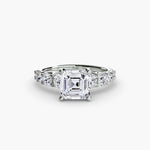 Diamond Solitaire with Graduated Accent shoulders