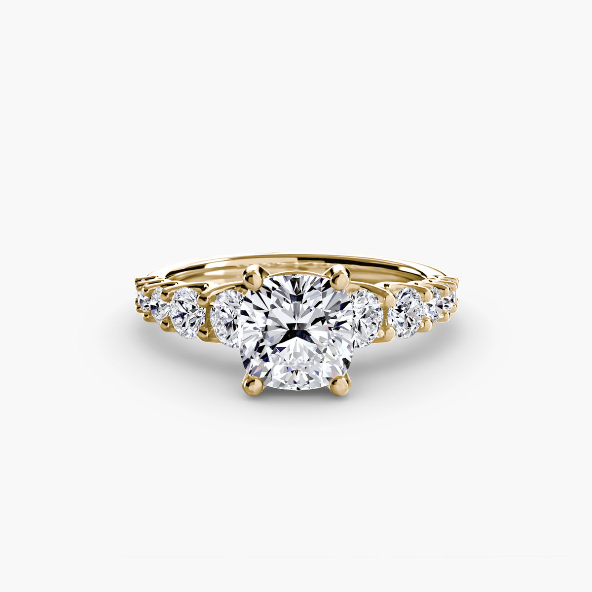 Diamond Solitaire with Graduated Accent shoulders