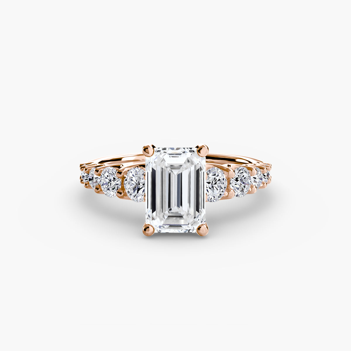 Diamond Solitaire with Graduated Accent shoulders