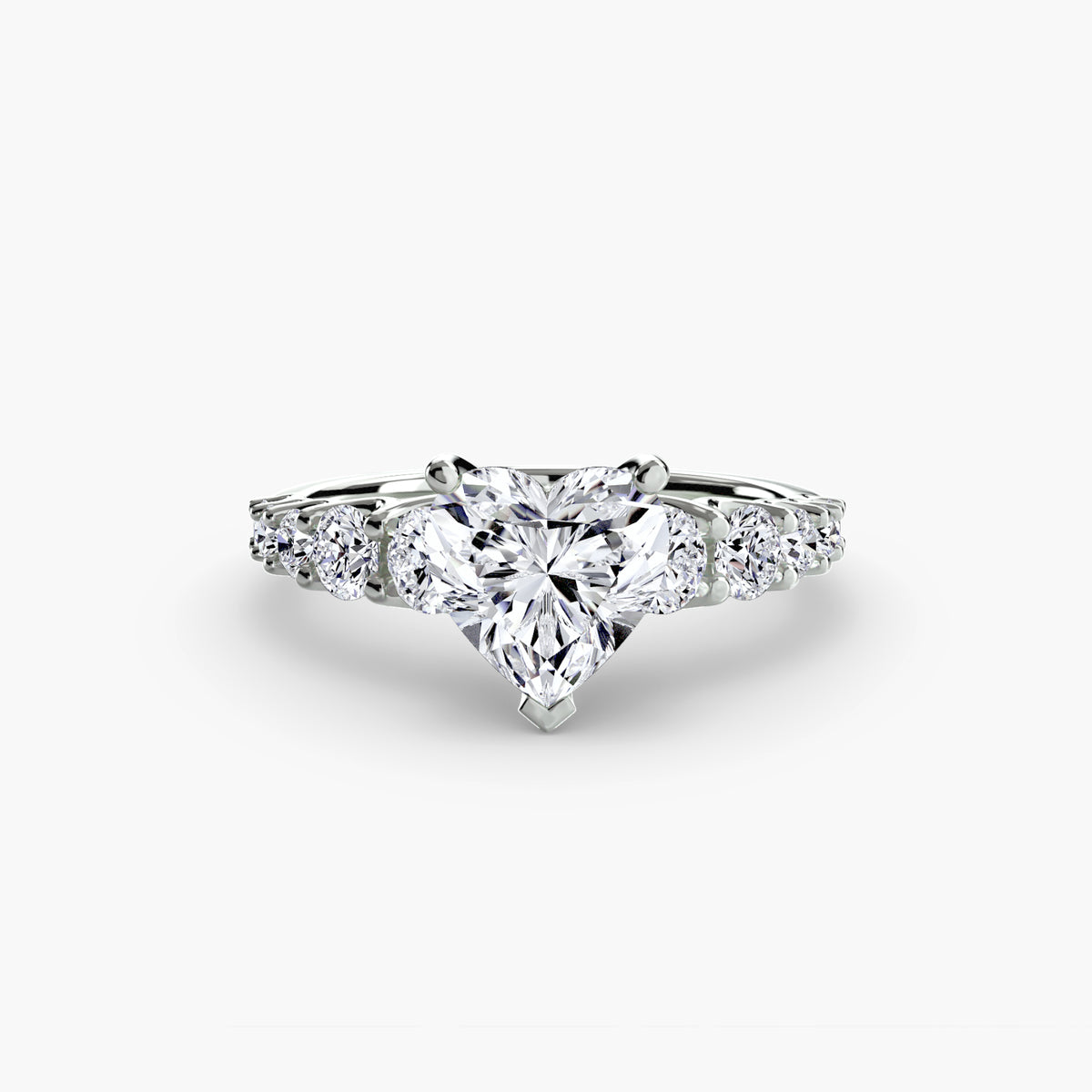 Diamond Solitaire with Graduated Accent shoulders