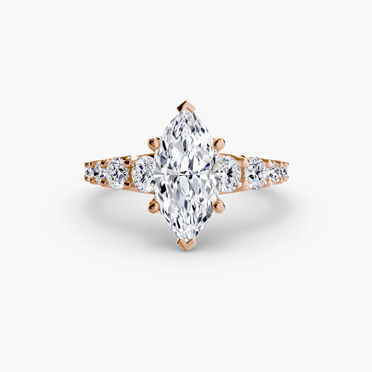 Diamond Solitaire with Graduated Accent shoulders