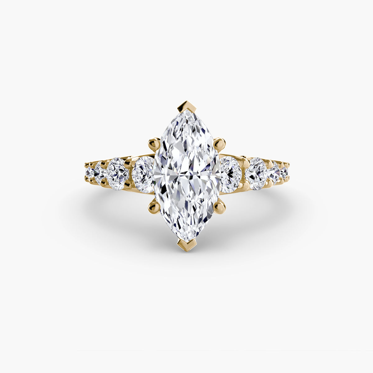 Diamond Solitaire with Graduated Accent shoulders