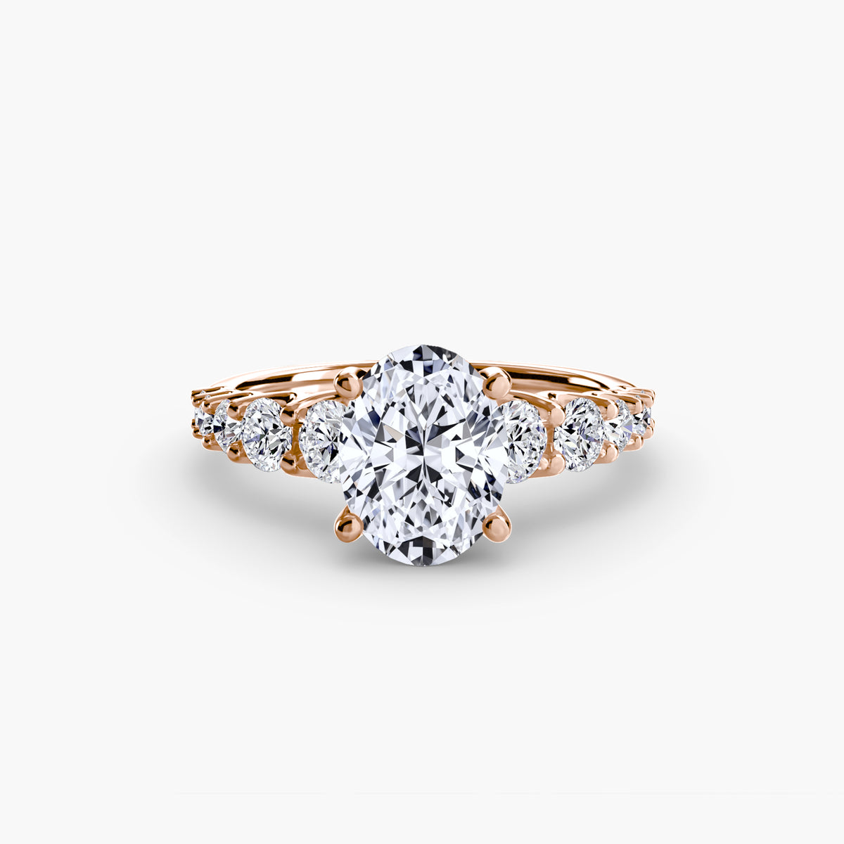 Diamond Solitaire with Graduated Accent shoulders