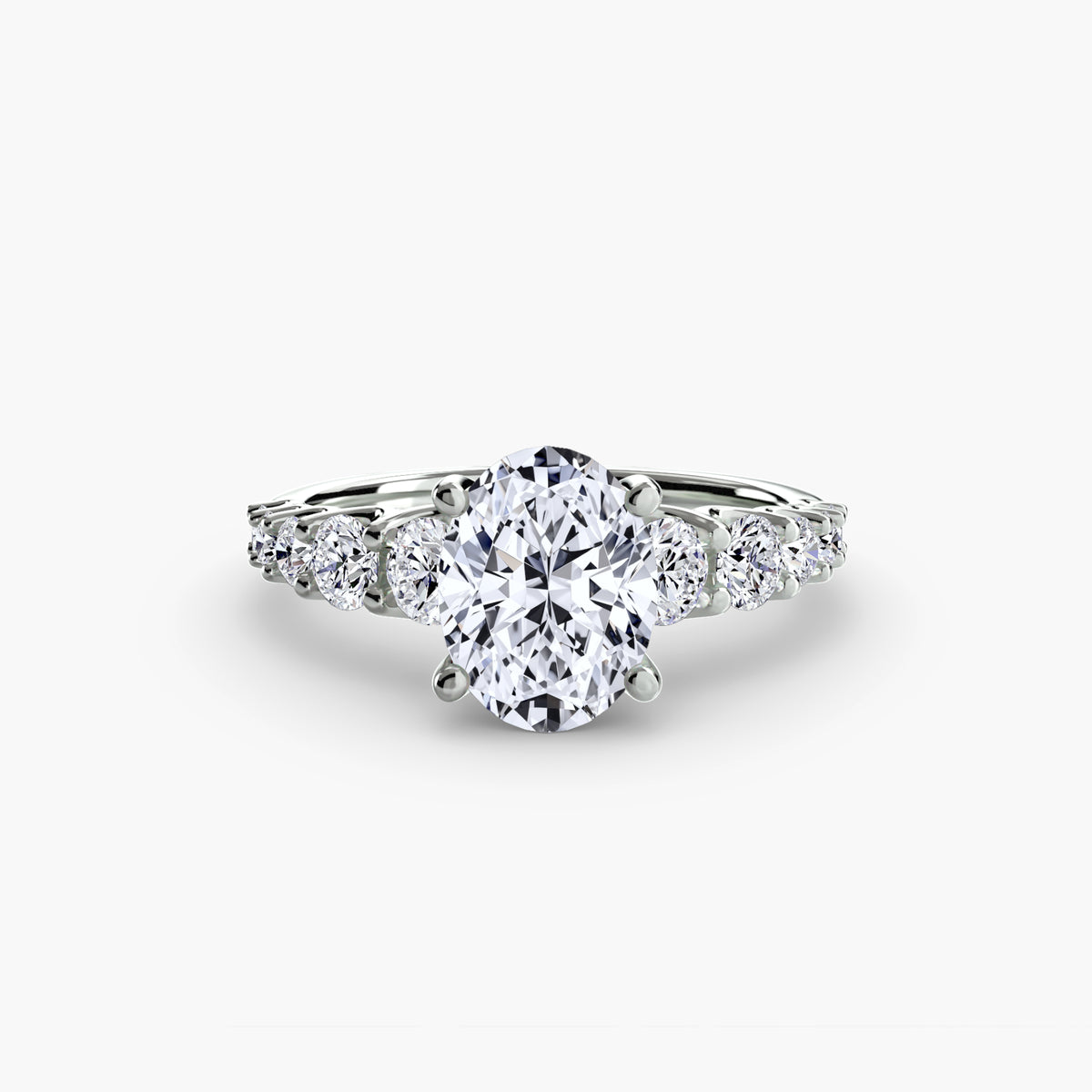 Diamond Solitaire with Graduated Accent shoulders