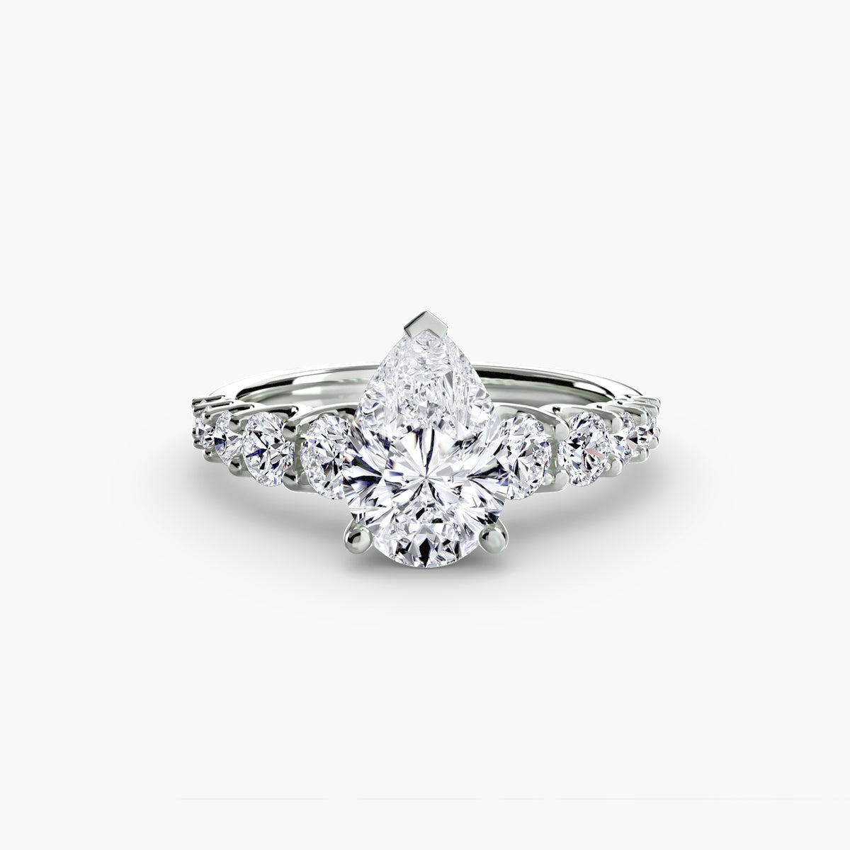 Diamond Solitaire with Graduated Accent shoulders