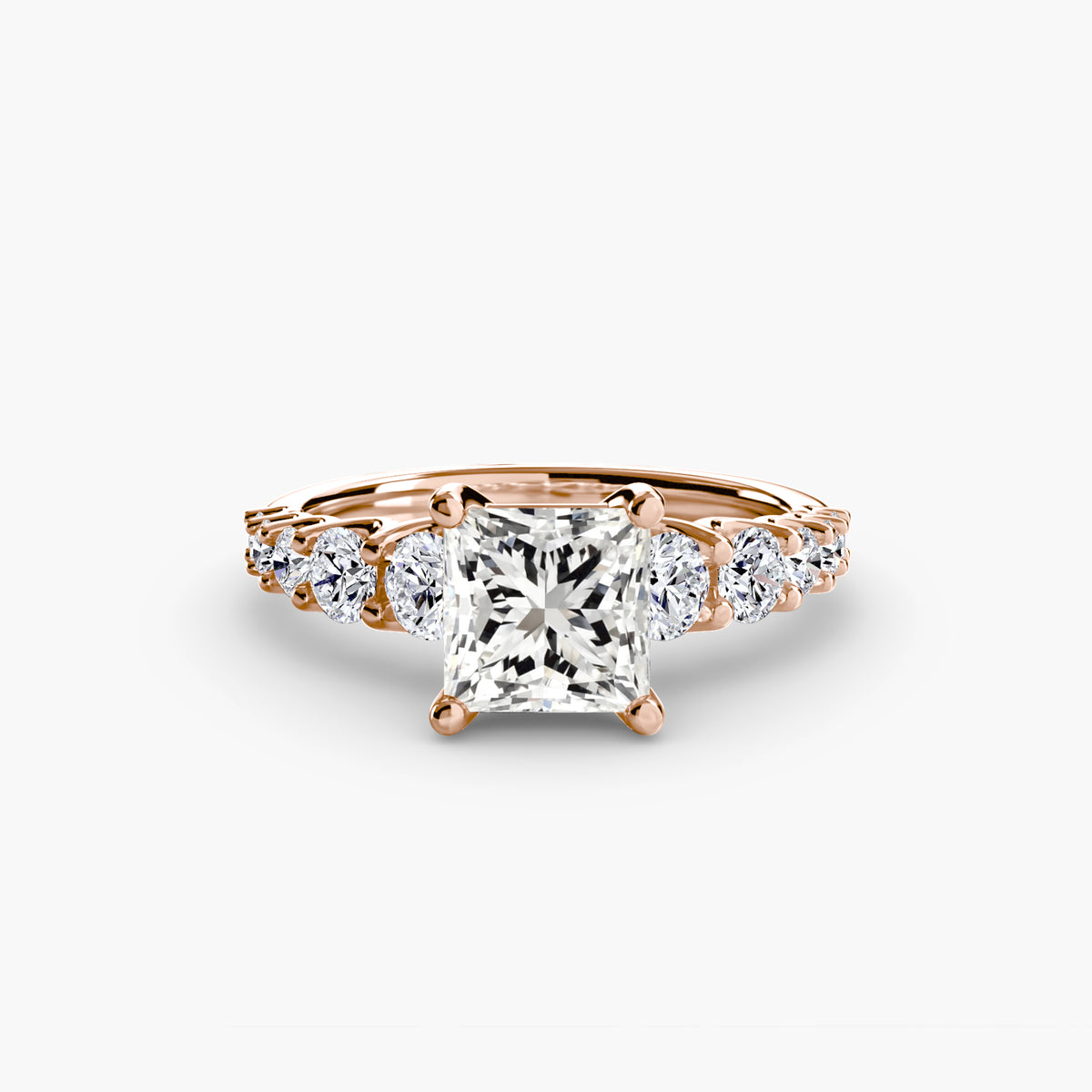 Diamond Solitaire with Graduated Accent shoulders
