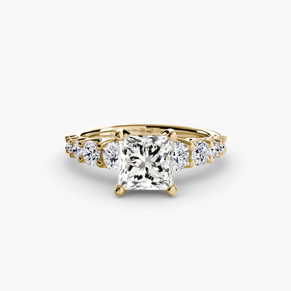 Diamond Solitaire with Graduated Accent shoulders
