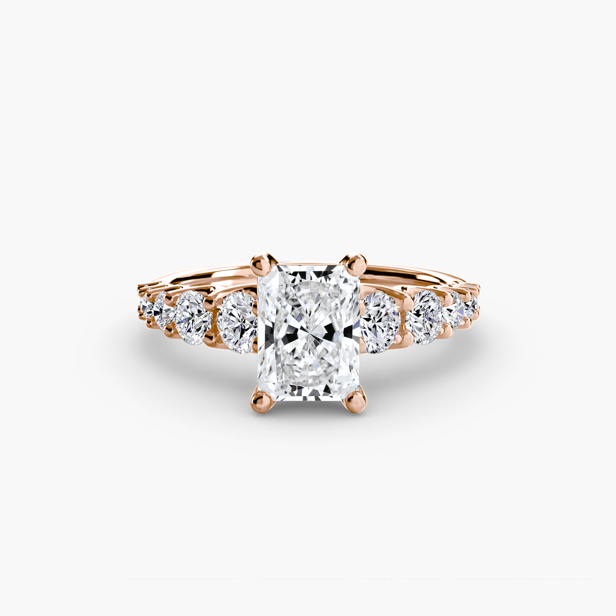 Diamond Solitaire with Graduated Accent shoulders