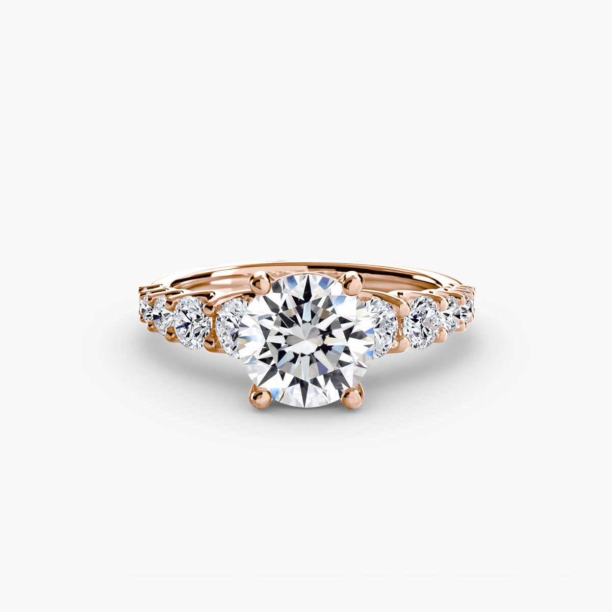 Diamond Solitaire with Graduated Accent shoulders