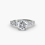 Diamond Solitaire with Graduated Accent shoulders