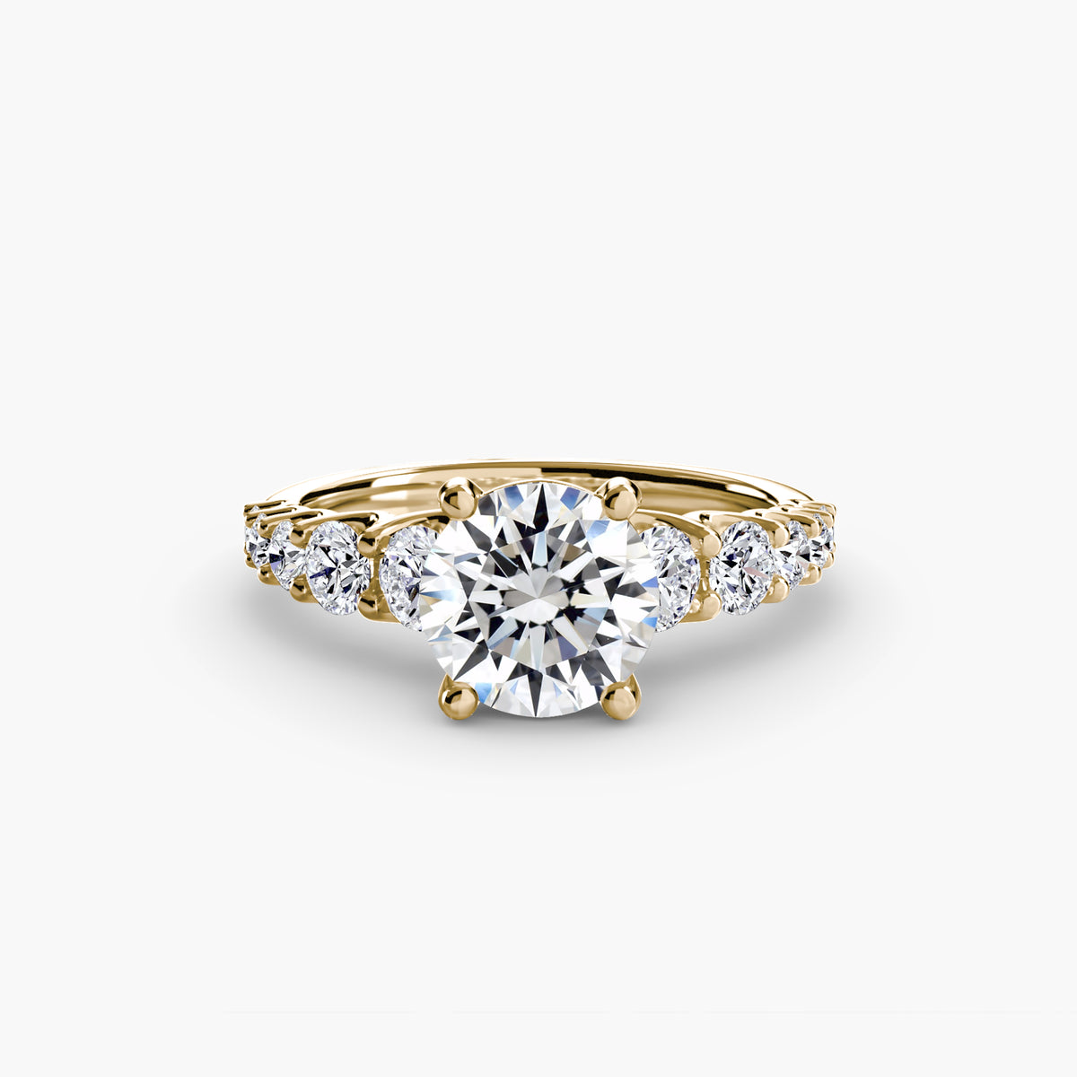 Diamond Solitaire with Graduated Accent shoulders