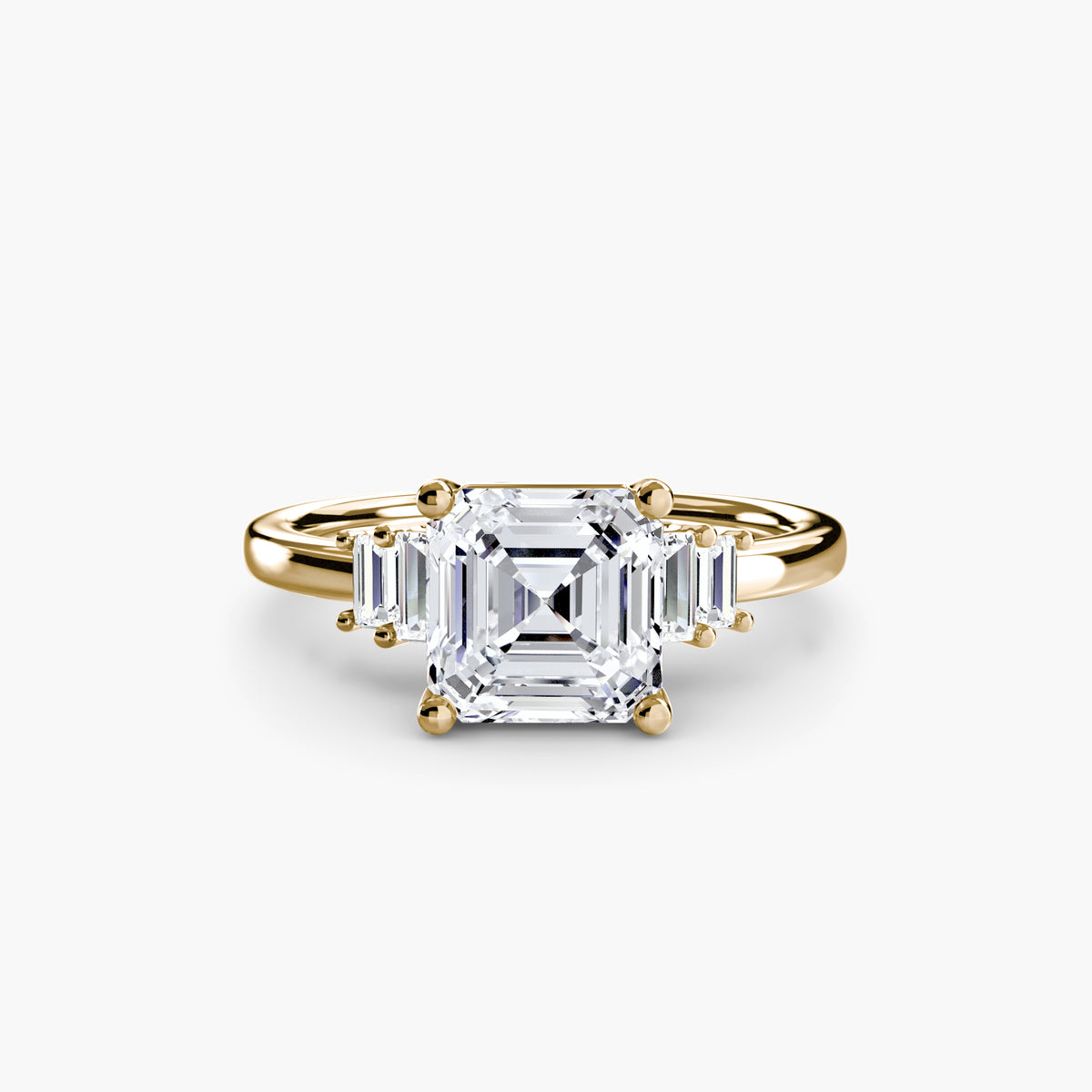 Solitaire with Baguette Accent Shoulders